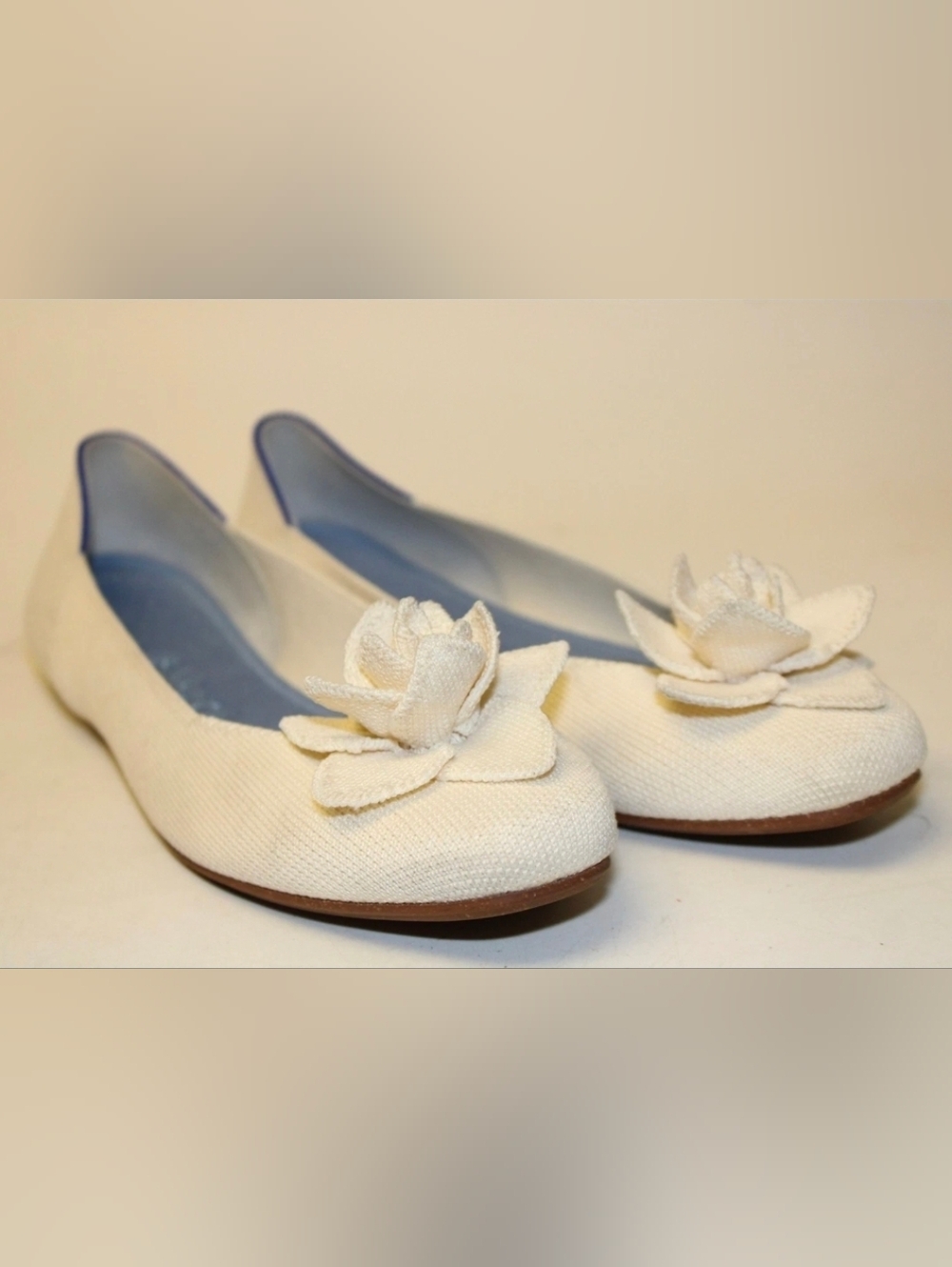 Rothy's Ivory Petal Ballet Flat with Flower AccentRothy's The Petal Square 7 - Picture 3 of 14